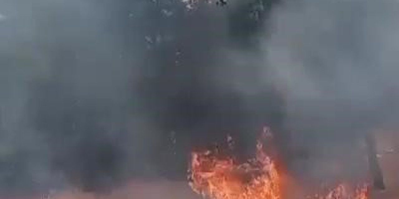 Tripolis’te örtü yangını korkuttu