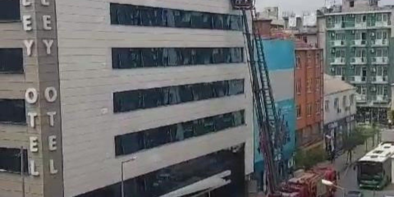 Otelde yangın paniği
