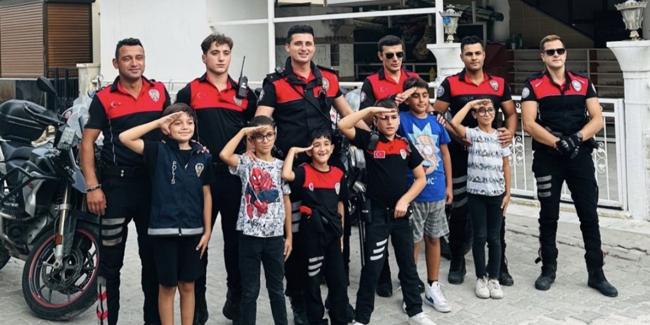 Çevirme yapan miniklere polisten sürpriz