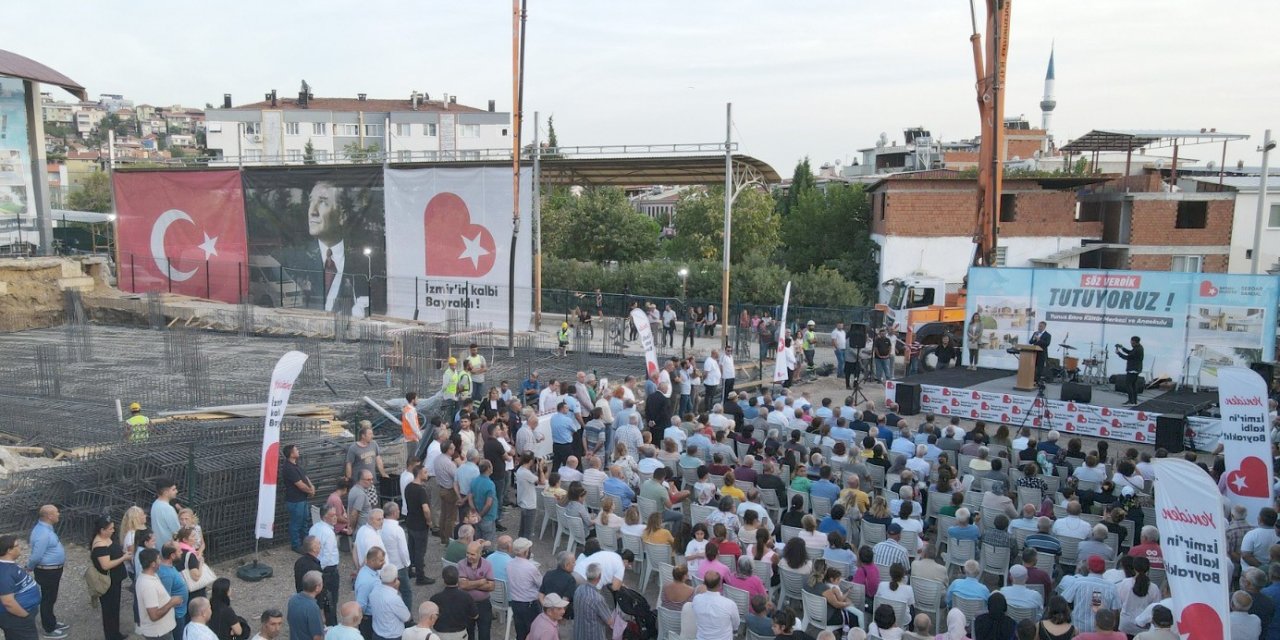 Bayraklı’da Yunus Emre Kültür Merkezi ve anaokulunun temeli atıldı