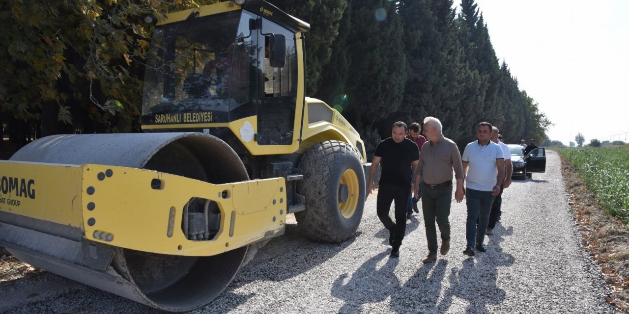 Büyükşehirden Saruhanlı’ya bitüm desteği