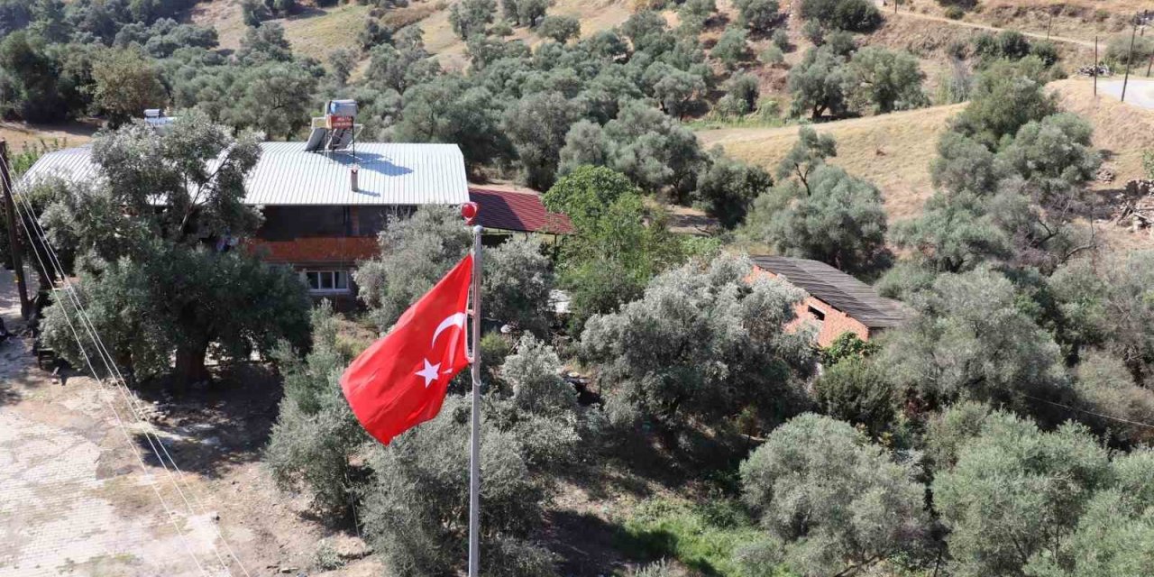 Nazilli’de yıkılan bayrak direği yenilendi