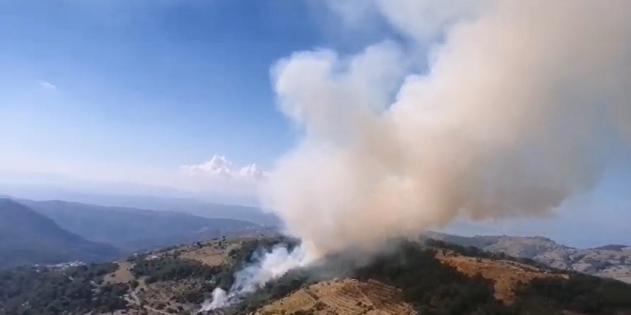 İzmir’deki orman yangınına havadan ve karadan müdahale