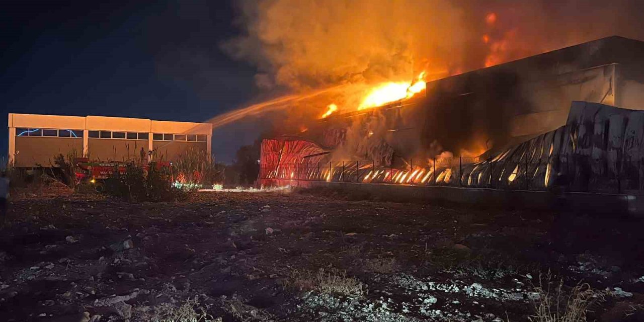 Manisa’da kauçuk fabrikasında yangın