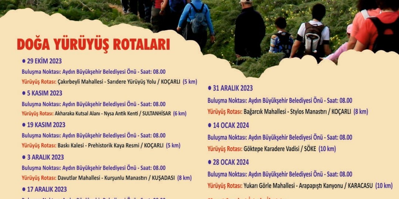 Aydın Büyükşehir Belediyesi doğaseverleri ’Trekking Aydın’ etkinliği ile buluşturuyor