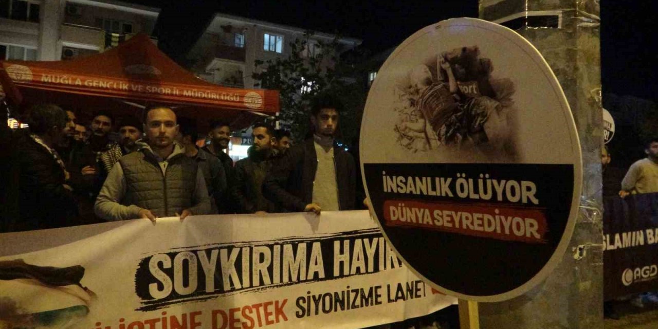 Muğla’da İsrail’in Gazze’ye saldırıları protesto edildi
