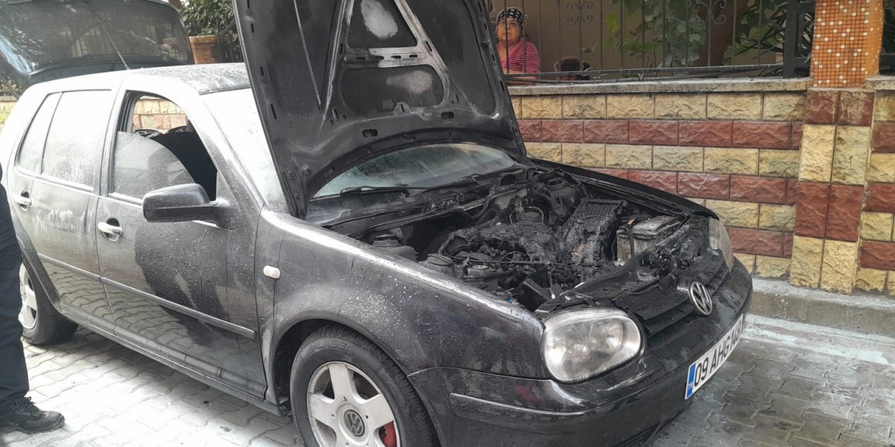 Aydın’da araç yangını panikletti