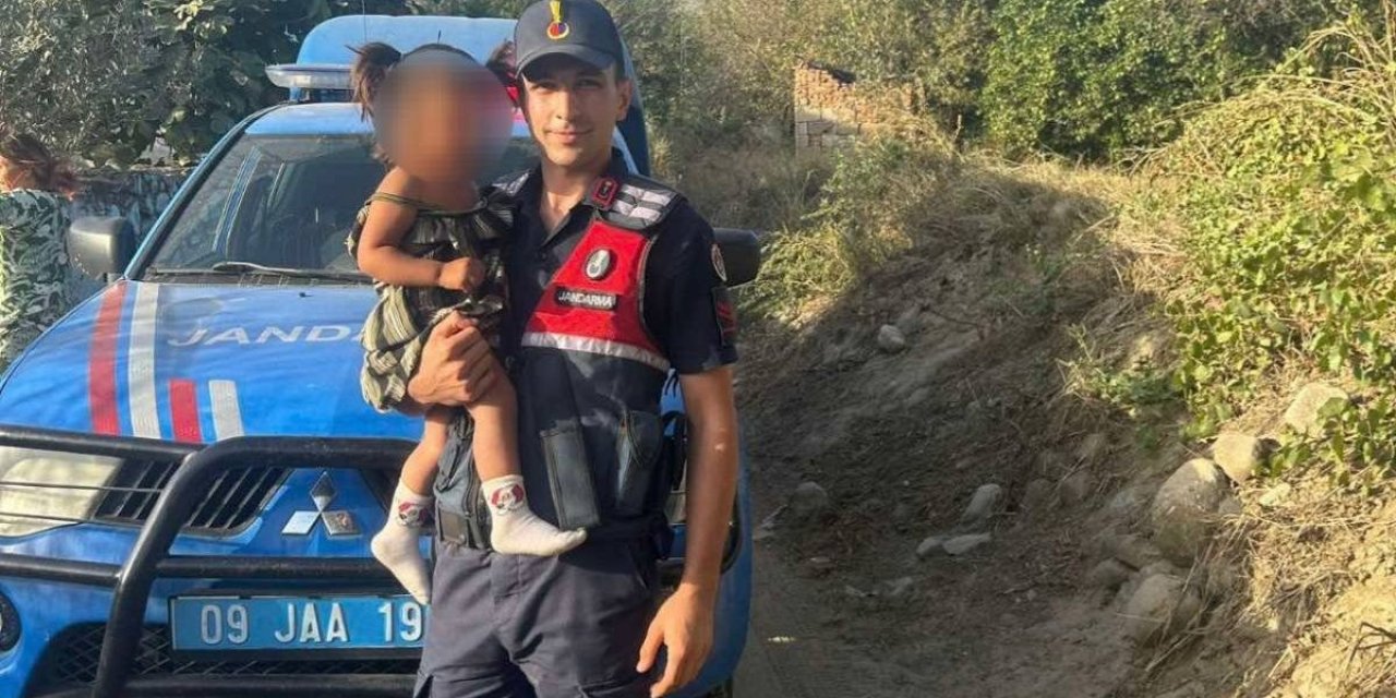 Kaybolan 2 yaşındaki kız çocuğunu jandarma ekipleri buldu