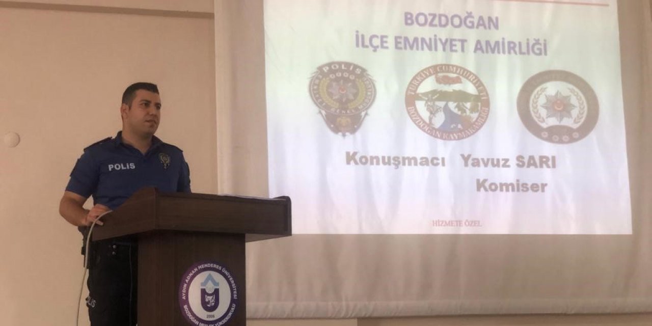 Bozdoğan’da üniversite öğrencilerine emniyetten konferans