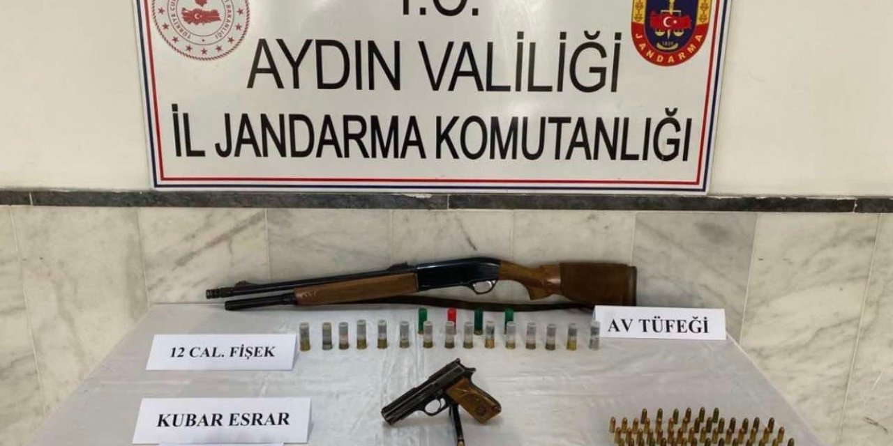 Kuyucak’taki evden uyuşturucu ve silah çıktı