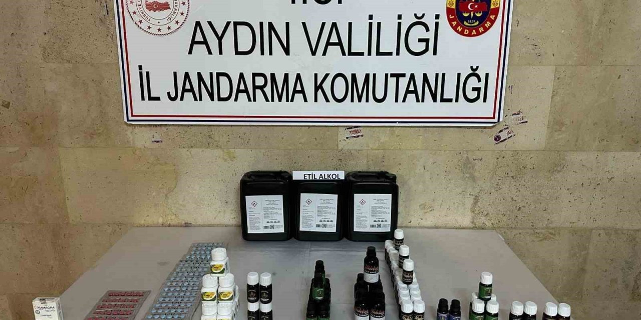 Germencik’te etil alkol ve cinsel içerikli hap ele geçirildi