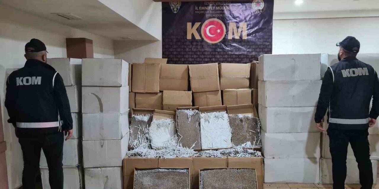 İzmir’de kaçakçılara şok operasyon: 4 milyona yakın makaron ele geçirildi