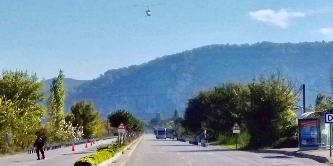 Cayrokopter’li trafik denetiminde 2 araç trafikten men edildi