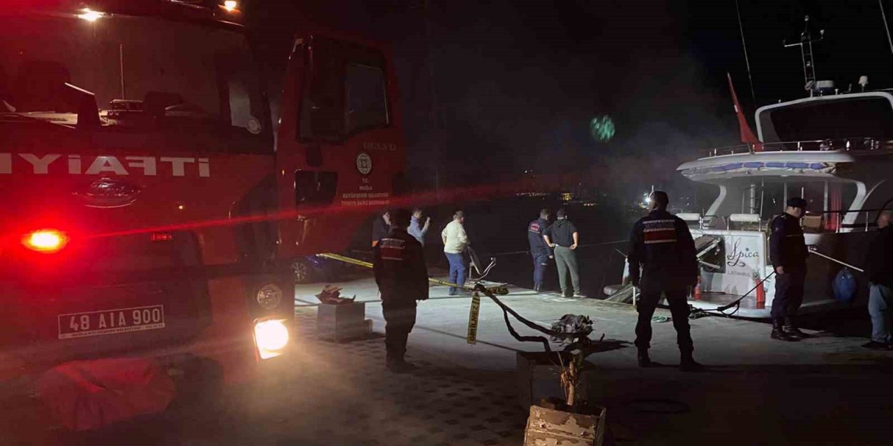 Akyaka’da limanda bağlı Motoryat’ta yangın