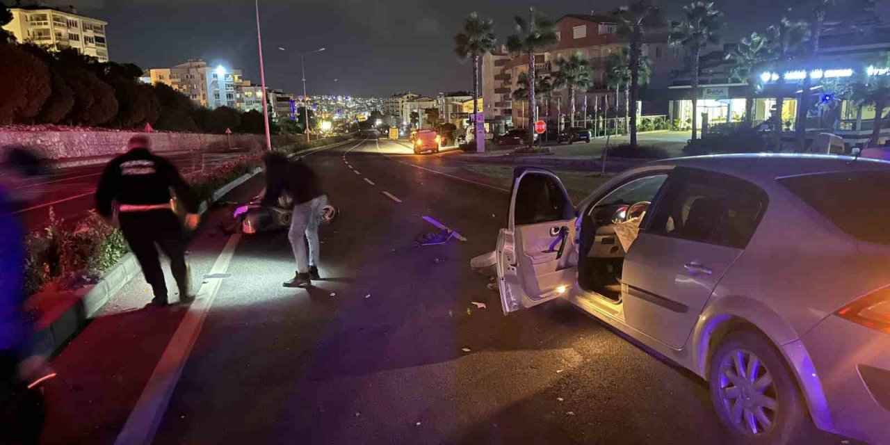 Kuşadası’nda otomobil motosiklete çarptı: 1 ağır yaralı