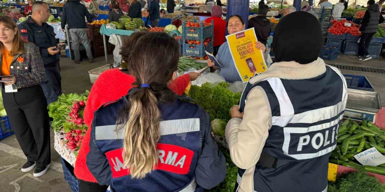Polis ve jandarma Marmaris’te ’kadına el kalkamaz’ dedi