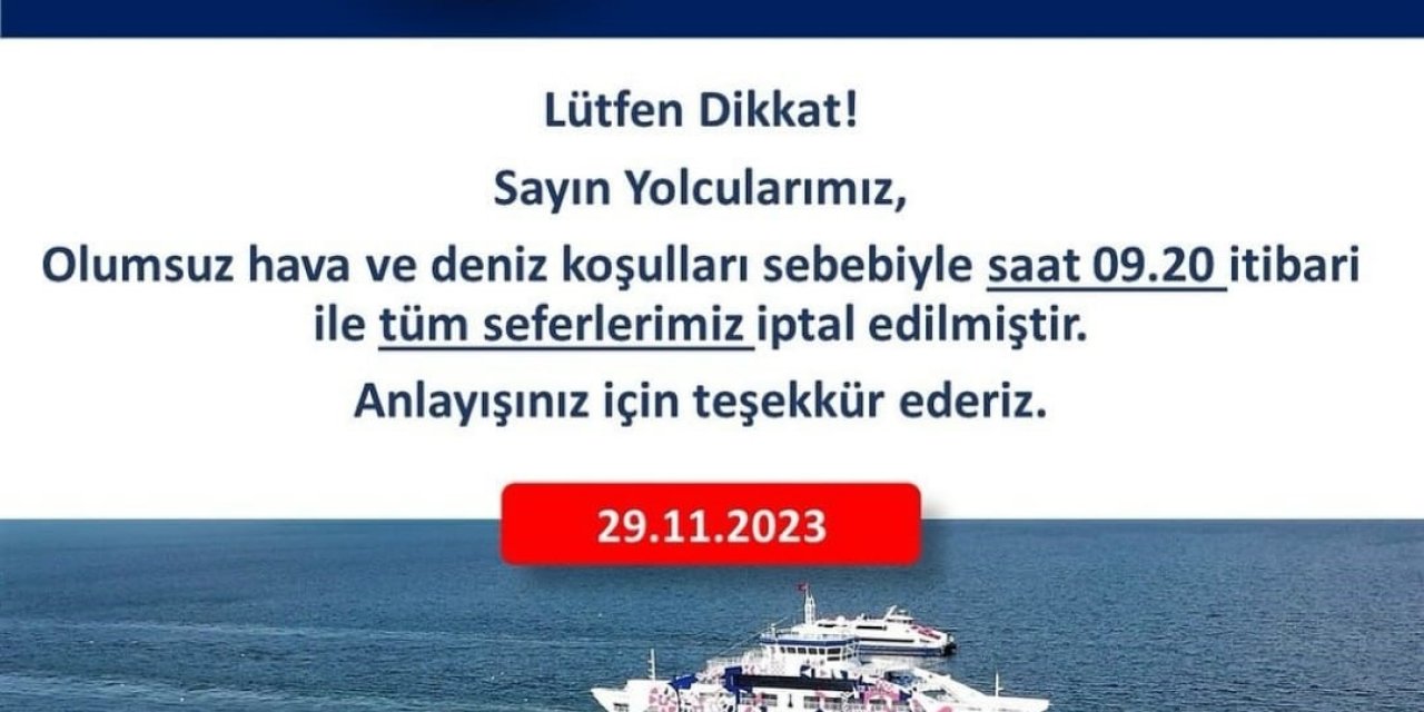 İzmir’de tüm vapur seferleri iptal edildi