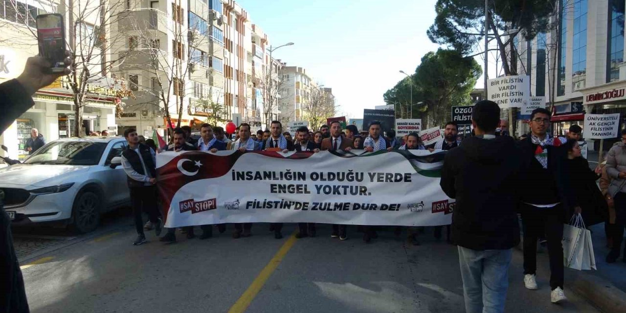 Muğla’da Filistin’e destek yürüyüşü gerçekleştirildi