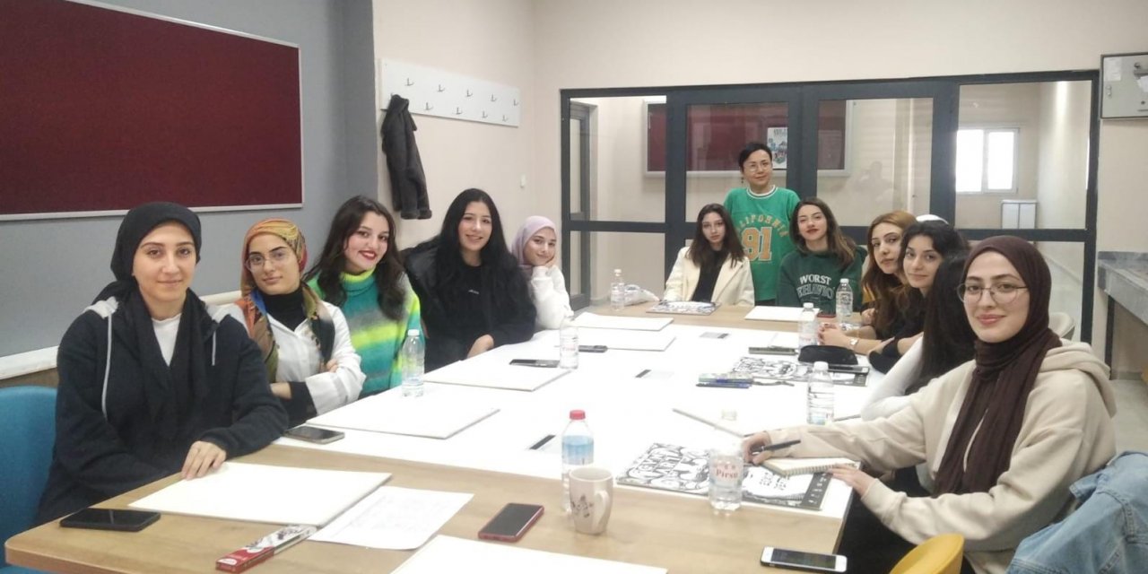 Koçarlı KYK yurdunda öğrencilere resim kursu