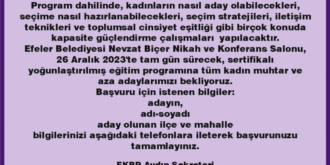 Kadın Muhtarlar Akademisi başlıyor