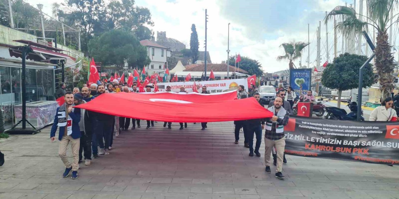 Bodrum’da İsrail protestosu