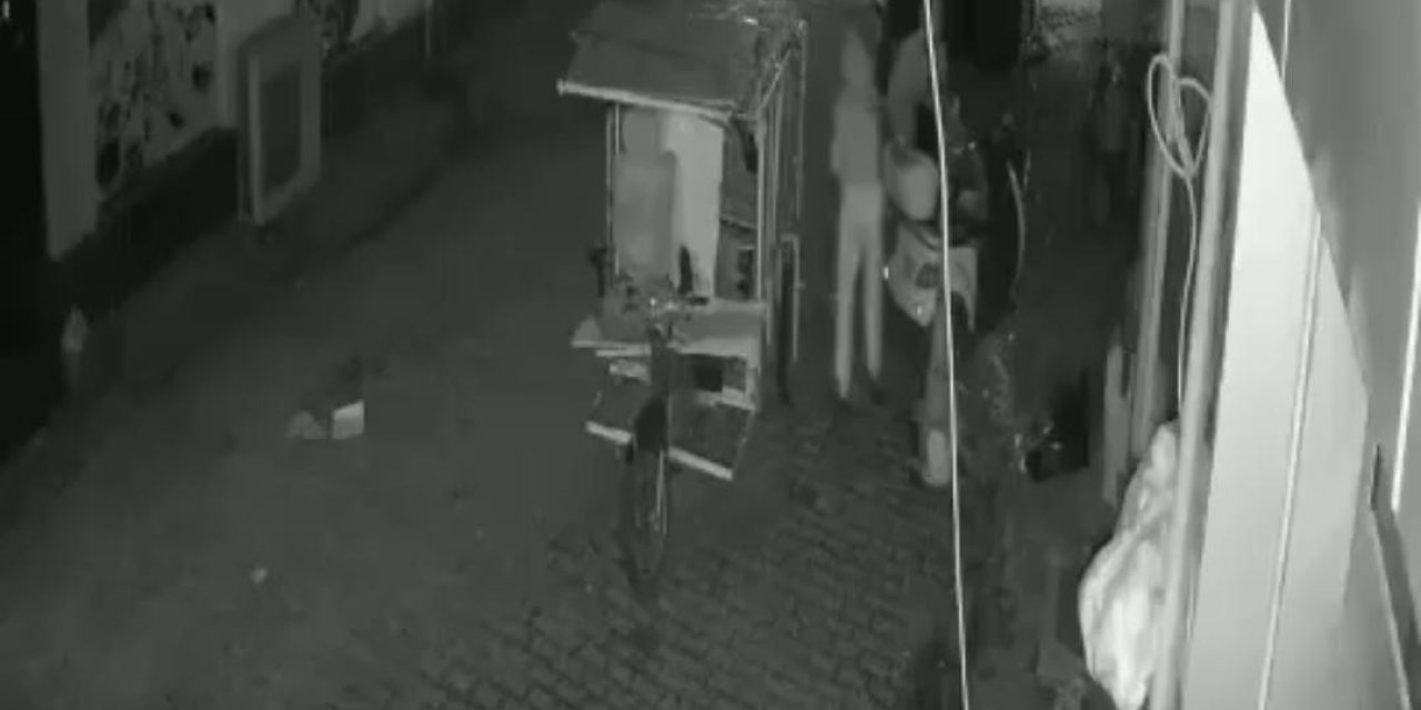 Hırsızlar motosikleti kasalı motosiklete yükleyip çaldı