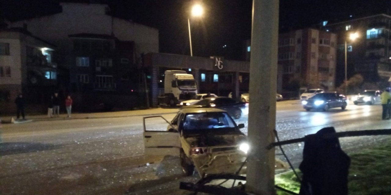 Alkollü sürücü aracı hurdaya çevirdi