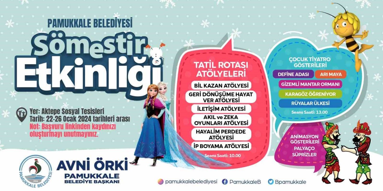 Pamukkale Belediyesi’nden çocuklar için Sömestr Etkinliği