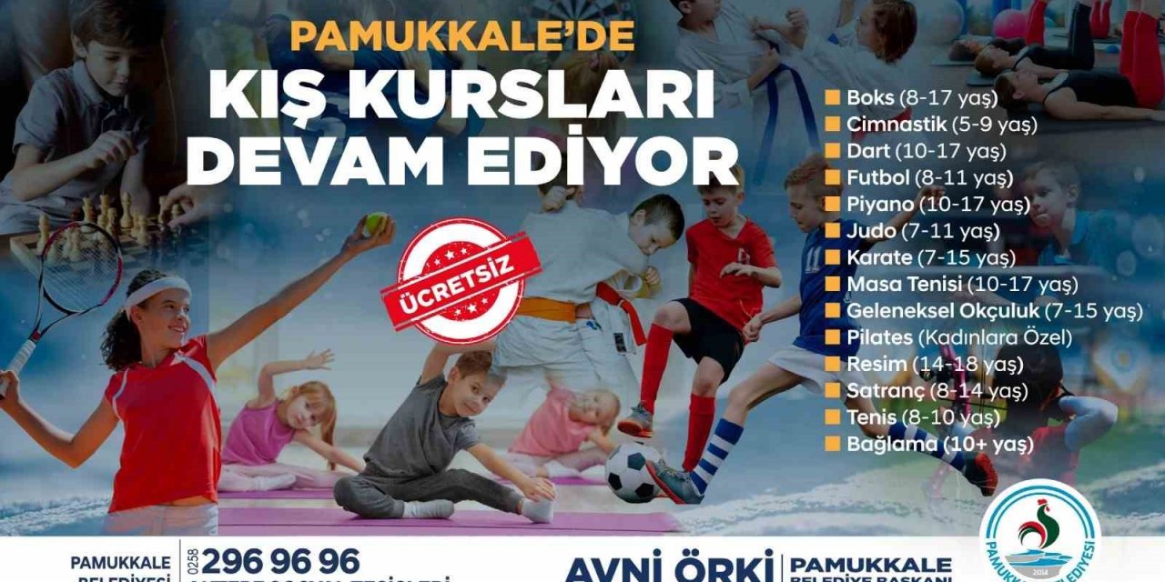 Pamukkale’de kış dönemi kurslarına başvurular devam ediyor