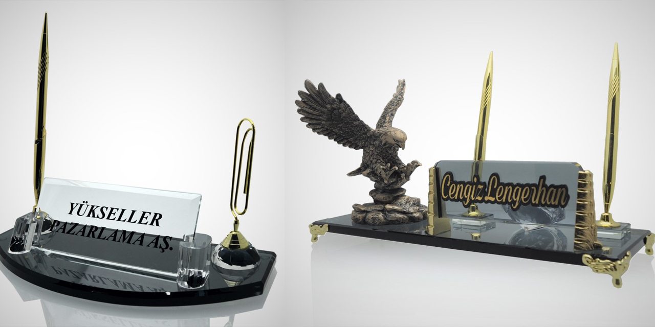 Kristal masa isimlikleri ile masanıza değer katın