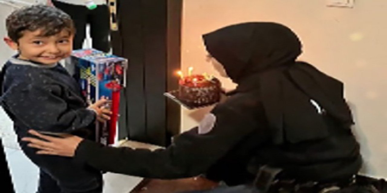 Polis abla ve ağabeylerinden, Küçük Polat’a doğum günü sürprizi