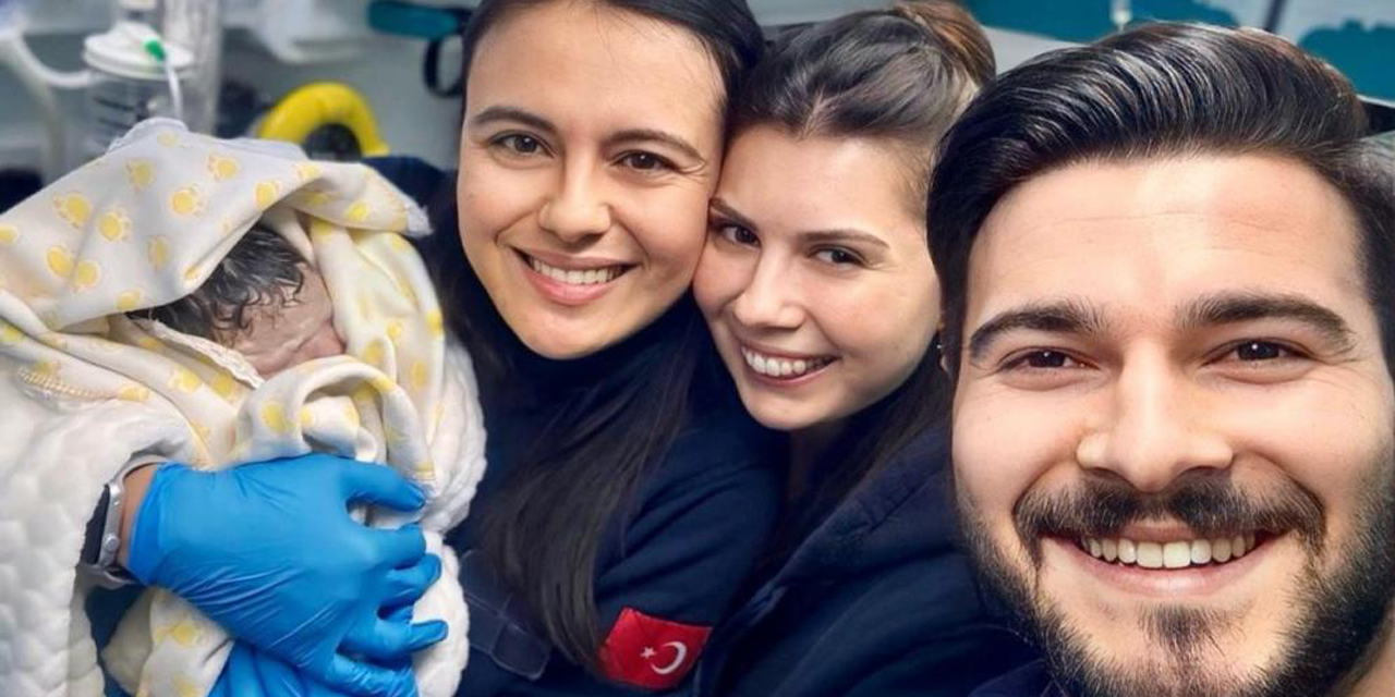 Sabırsız bebek dünyaya gözlerini ambulansta açtı