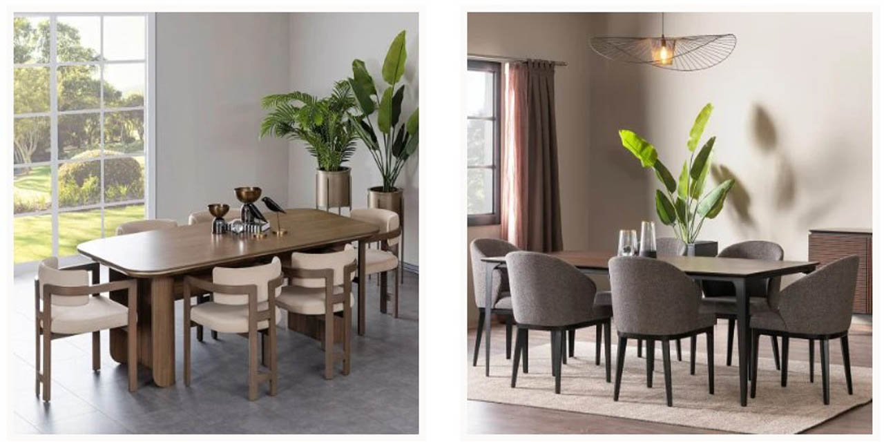 Yataklı koltuk modelleri ve yemek odası takımlarıyla konforlu yaşam alanları