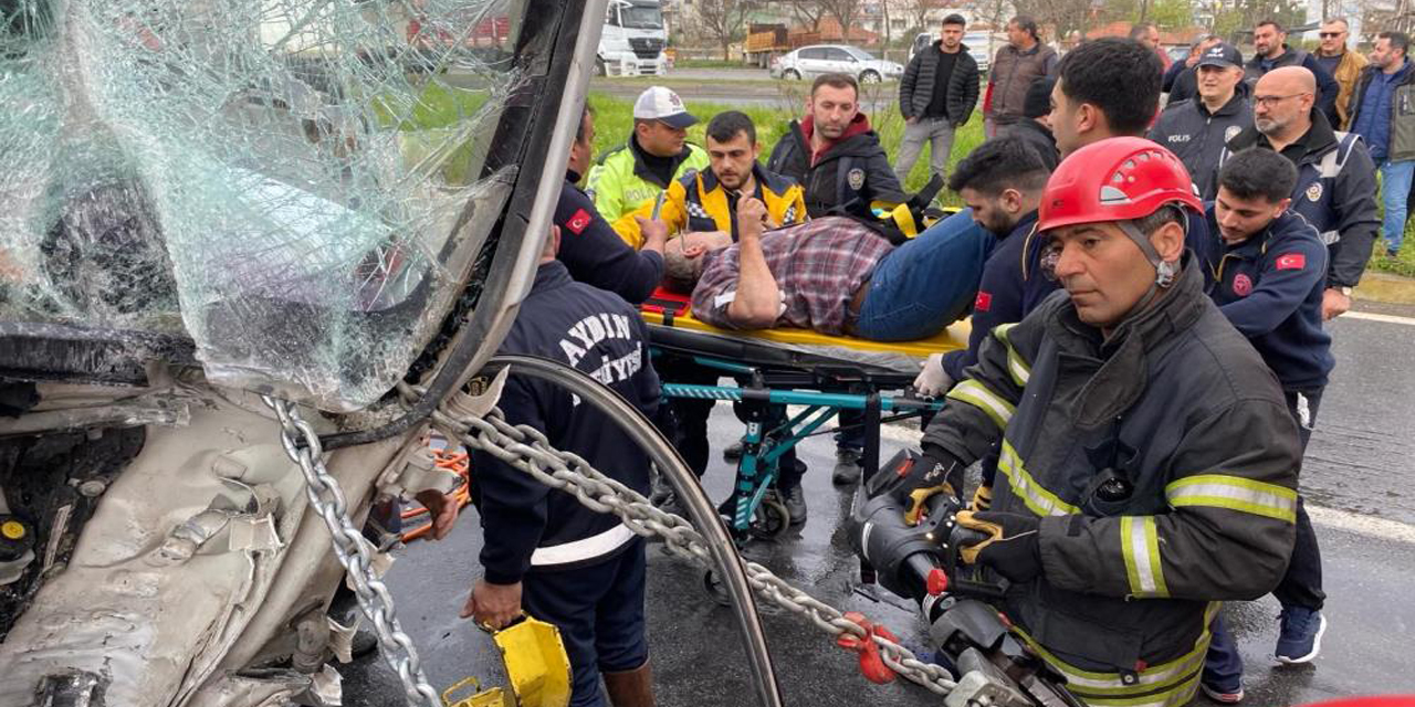 Aydın’da 2 tır çarpıştı: 1 yaralı