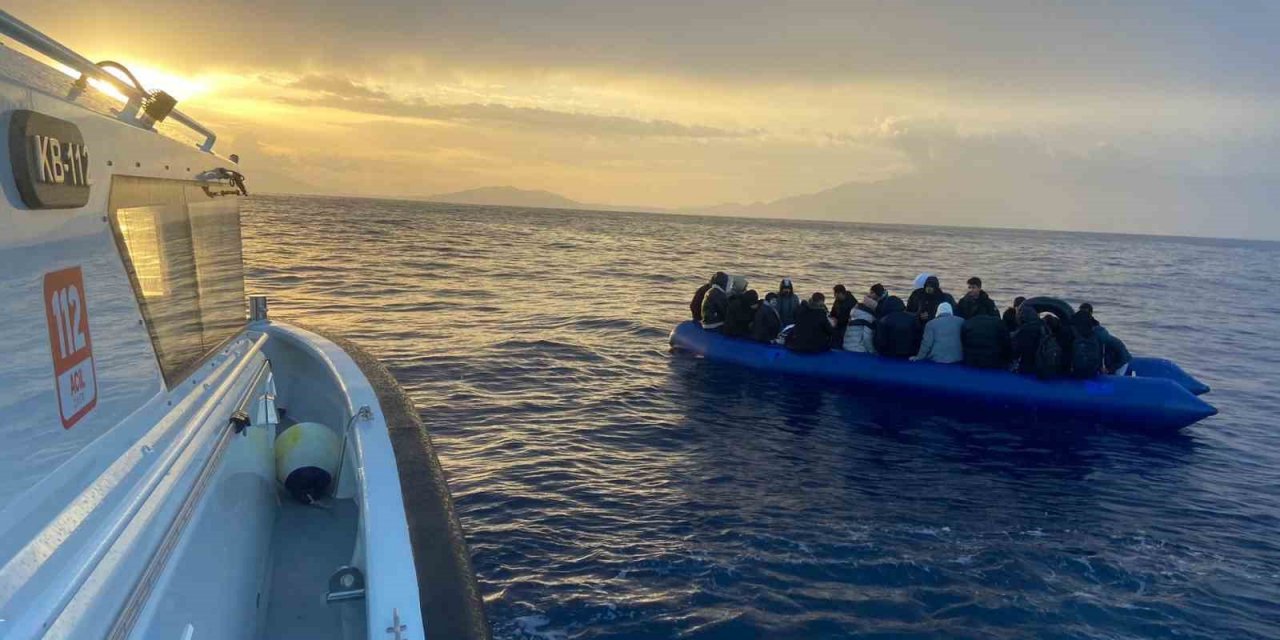 Bodrum’da 3’ü çocuk 33 düzensiz göçmen kurtarıldı