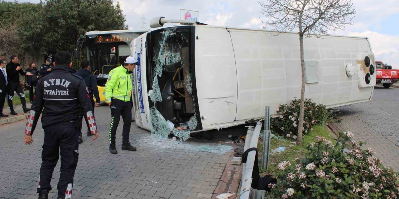 Aydın’da yolcu minibüsü devrildi: 28 yaralı