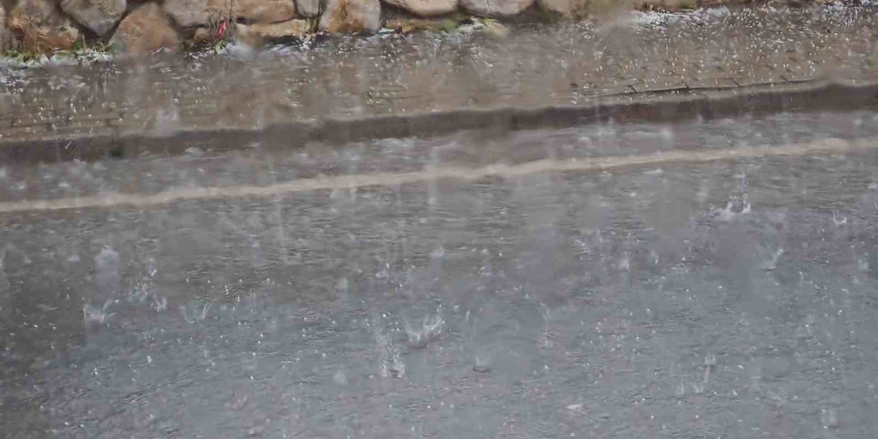 Bir anda bastıran dolu sokakları göle çevirdi