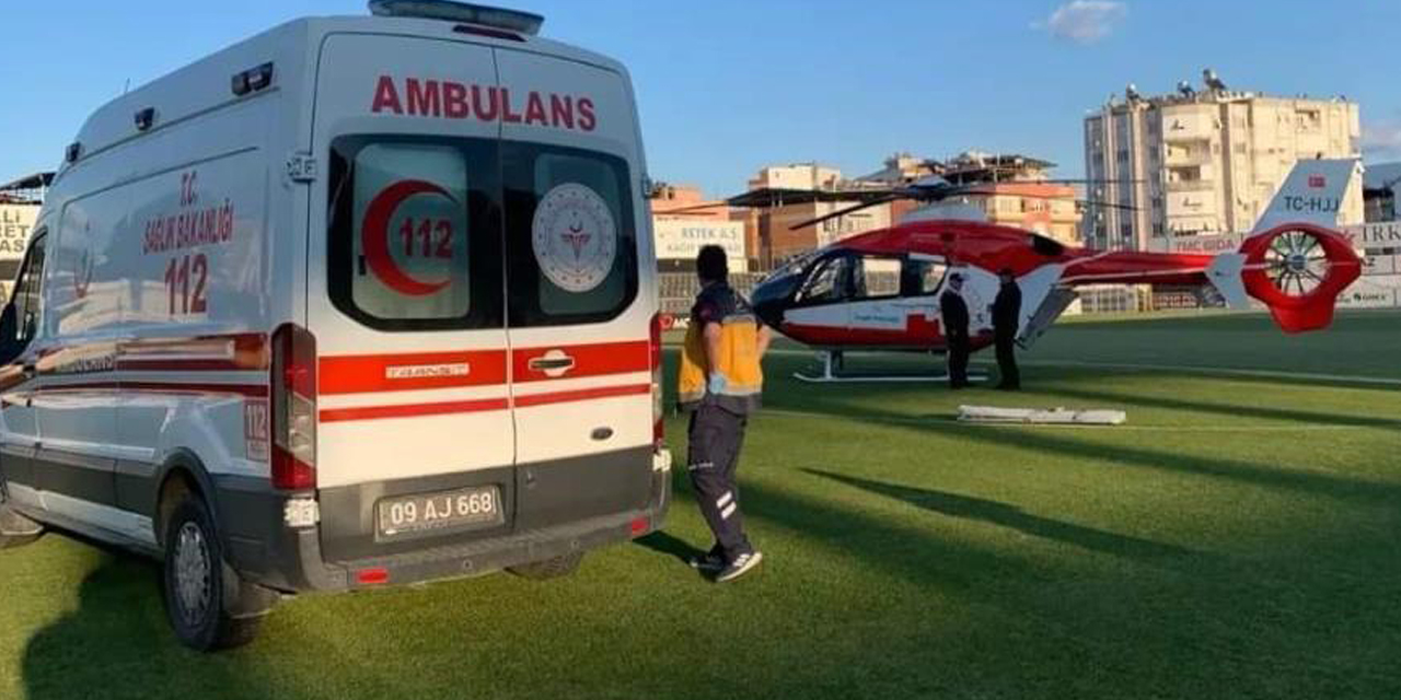 Helikopter ambulans genç hasta için havalandı