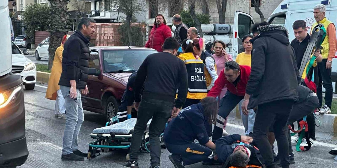 Milas’ta otomobil elektrikli motosiklete çarptı: 1 yaralı