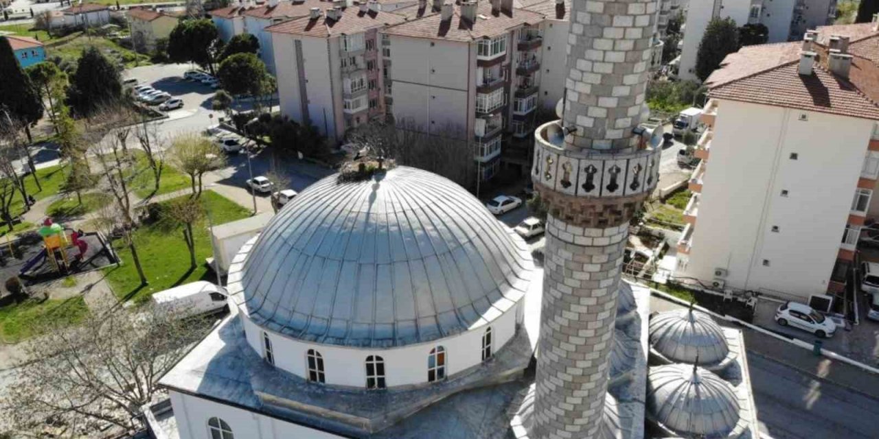 Mahallenin maskotları leylekler bu yıl da yerini aldı