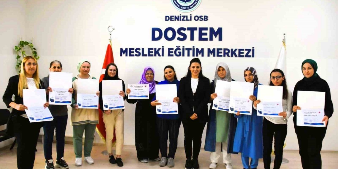 Dikiş makineciliğini öğrenen 11 kadın Denizli OSB’deki firmalarda istihdam edildi