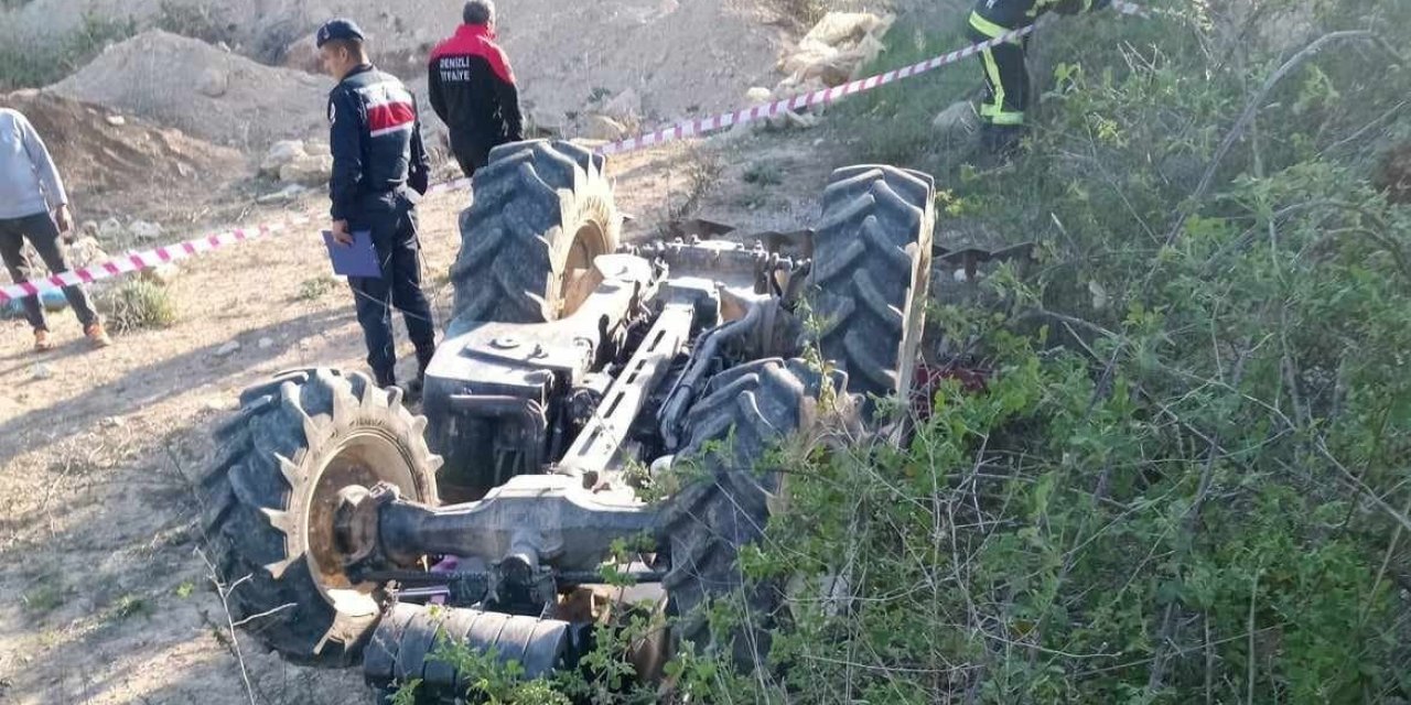 Devrilen traktörün sürücüsü yaşamını yitirdi