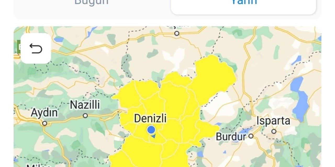Denizli için kuvvetli lodos uyarısı