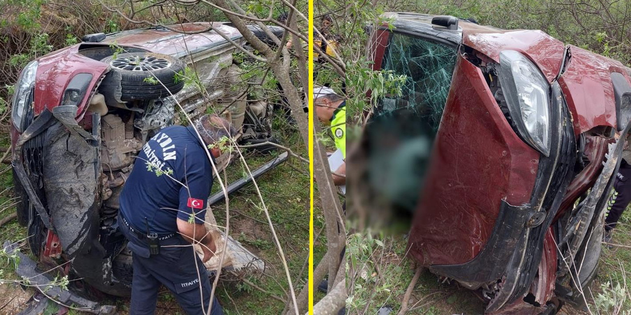 Lastiği patlayan araç takla atıp şarampole devrildi: 1 ölü, biri bebek 2 kişi yaralı