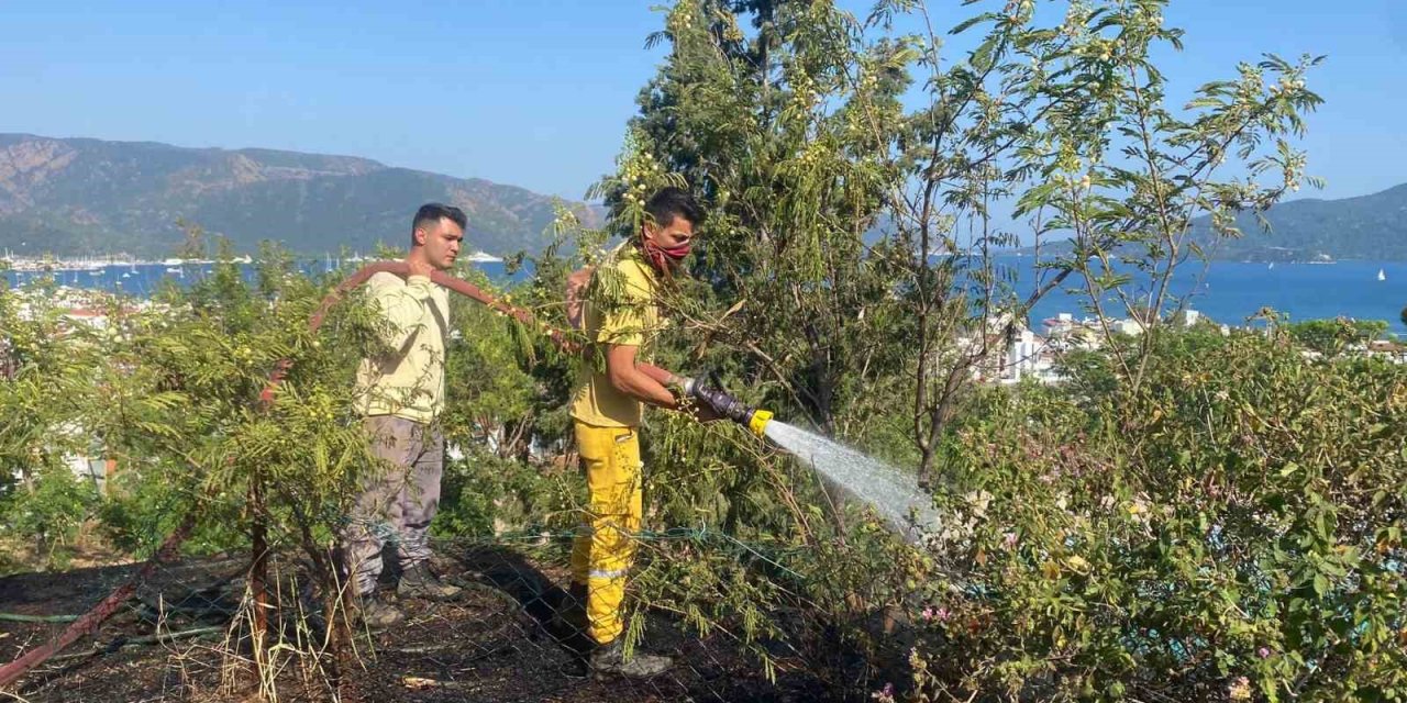 Otluk alandaki yangın ormana sıçramadan söndürüldü