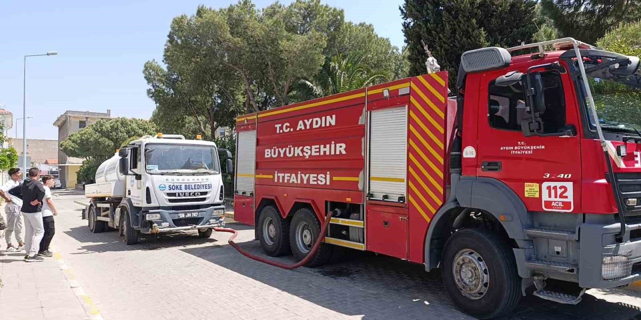 Söke’de okul binasında yangın