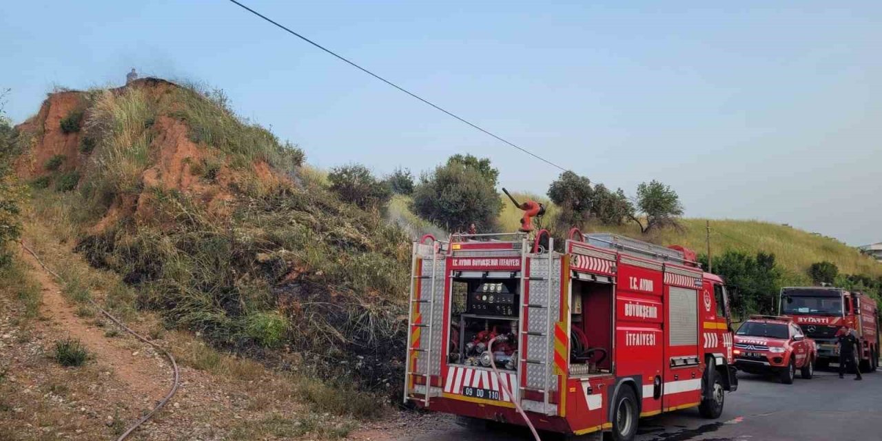 Efeler’de arazi yangını korkuttu