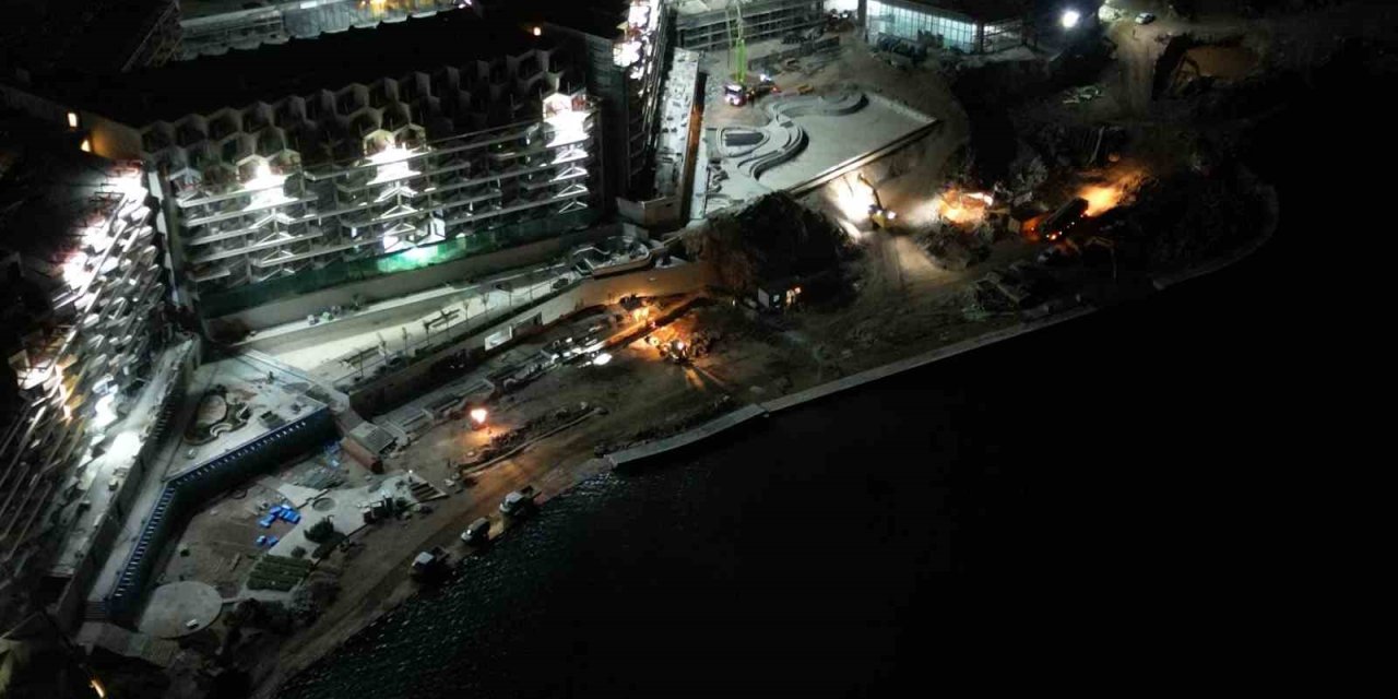 Marmaris’te inşaat yasağına rağmen gece inşaat çalışması yapıldığı iddiası