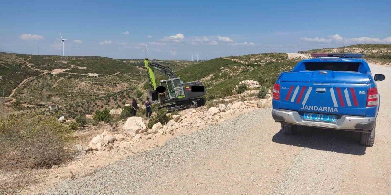 Hazine arazisinde izinsiz kazı yapan şüpheli yakalandı
