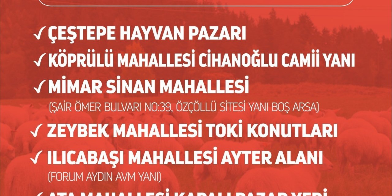 Efeler’de kurban kesim yerleri belirlendi